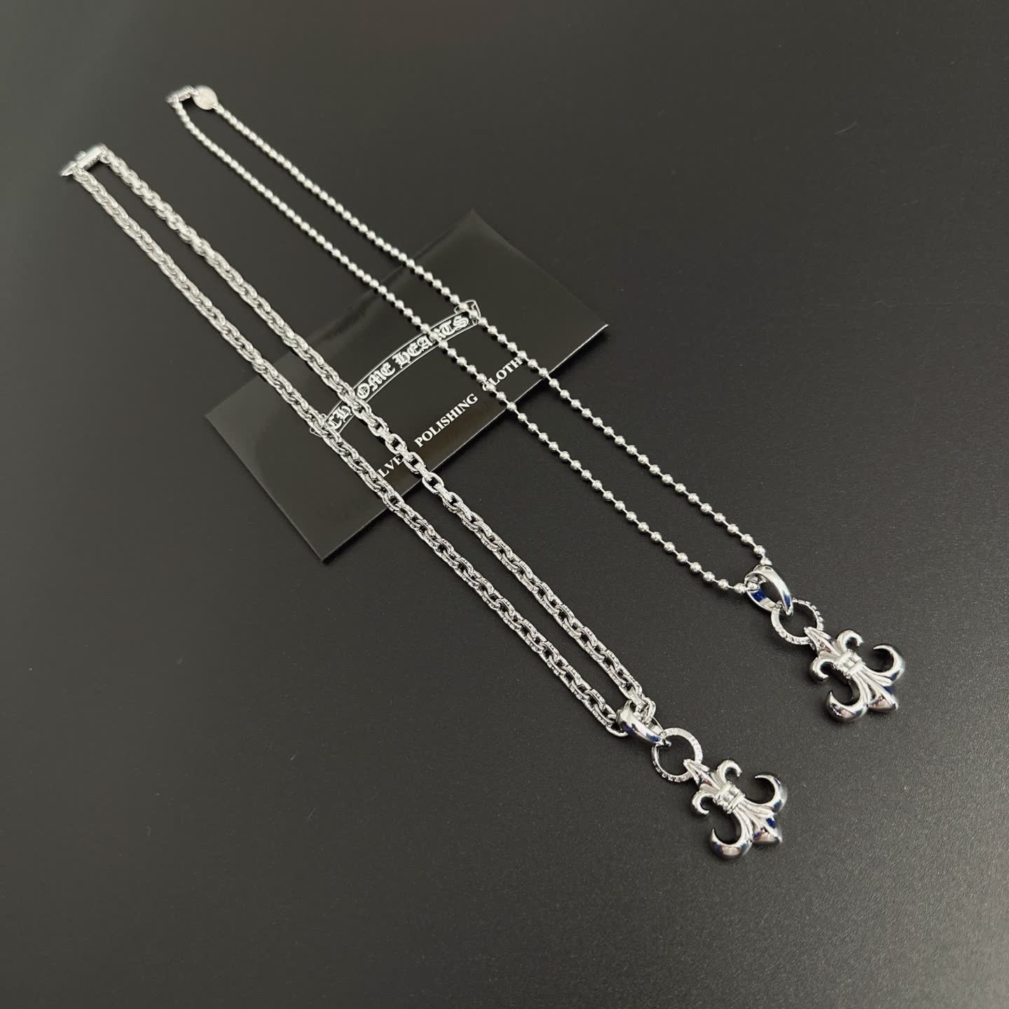 Chrome Hearts Silver Fleur-de-lis Pendant Necklace